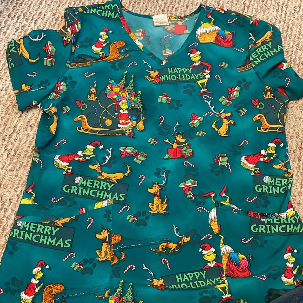 christmas scrub top